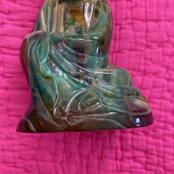 Geomantic  Amber handcrafted antique statue Guanyan from Nashan - Picture 3 of 10